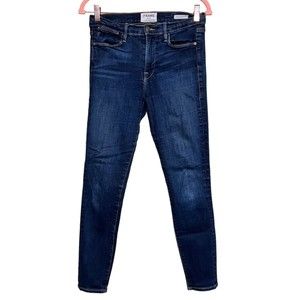 Frame Denim Jeans‎ Le High Skinny Crop Medium Blue Size 28 Stretch